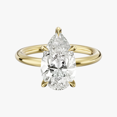  Five Prong Engagement Ring With Pear Cut Diamond  
